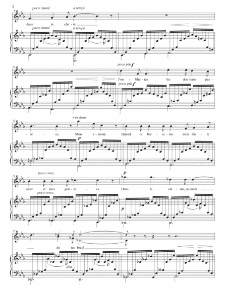 DUPARC: Chanson triste (transposed to E-flat major, D major, and C-sharp major)