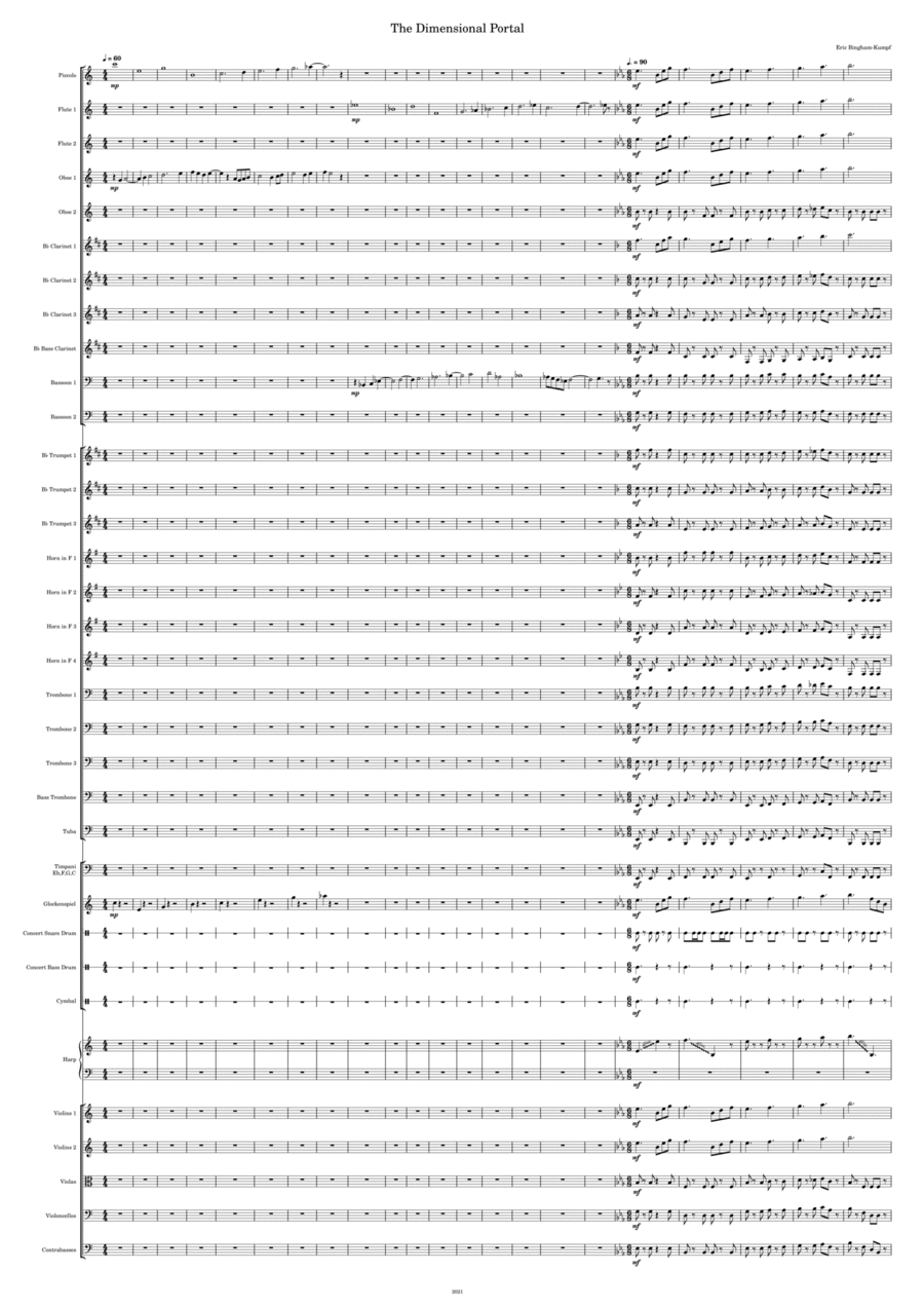 The Dimensional Portal Full Orchestra scores gallery preview page 1