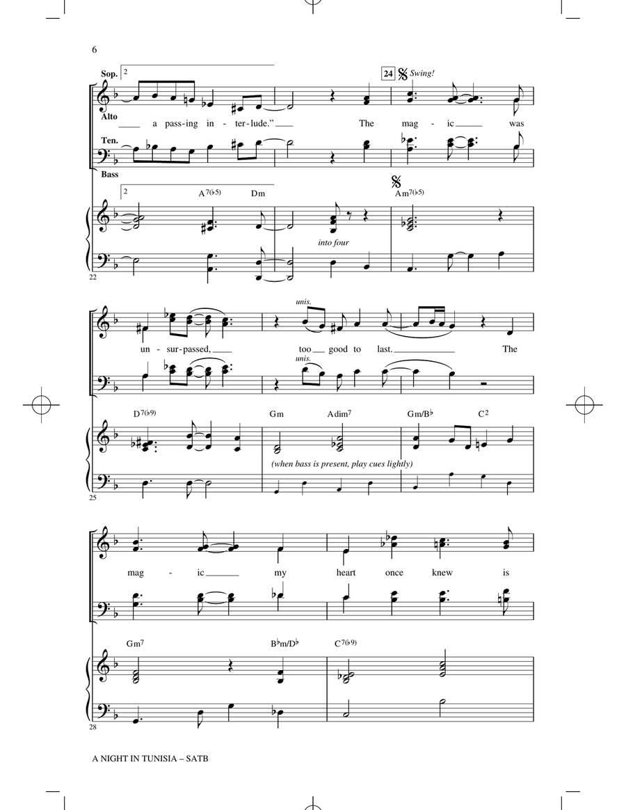 A Night In Tunisia (arr. Paris Rutherford) 4-Part scores gallery preview page 4
