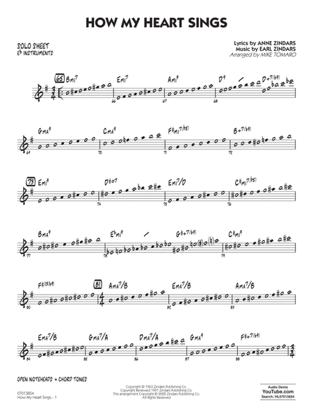 How My Heart Sings (arr. Mike Tomaro) - Eb Solo Sheet