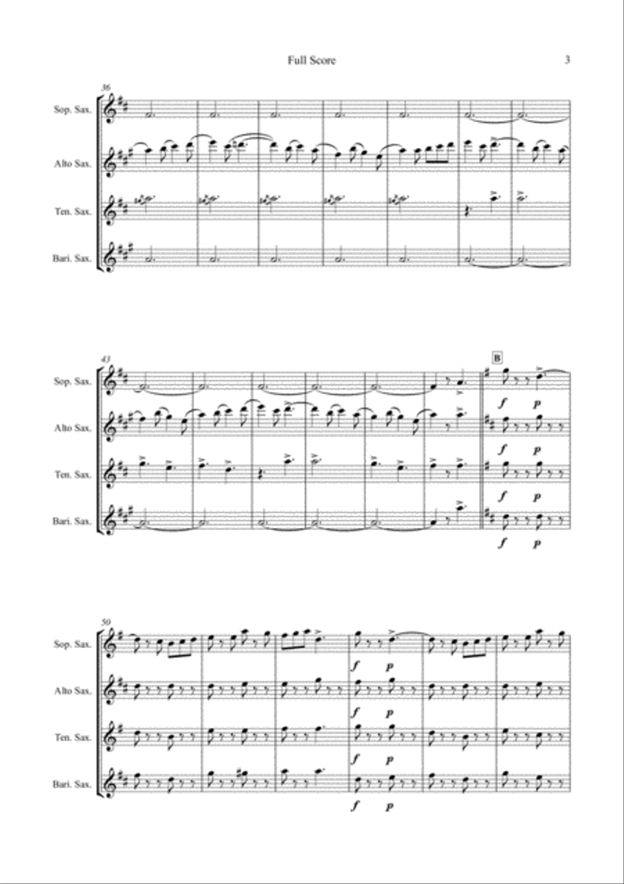 Merrie England Jig for Saxophone Quartet (SATB) Saxophone Quartet scores gallery preview page 4