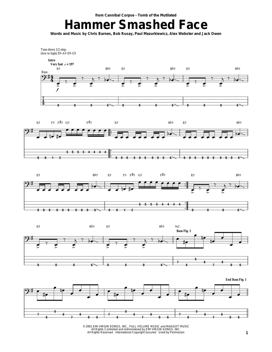 Hammer Smashed Face Acoustic Guitar scores gallery preview page 1