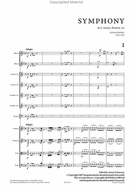 Symphony in C major, B.121