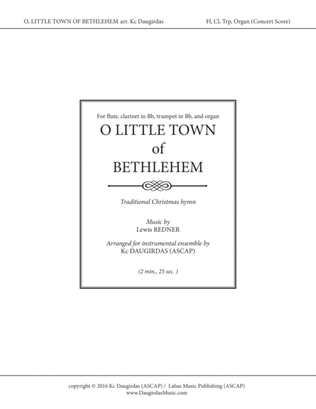 O Little Town of Bethlehem (Instrumental - SCORE and PARTS)