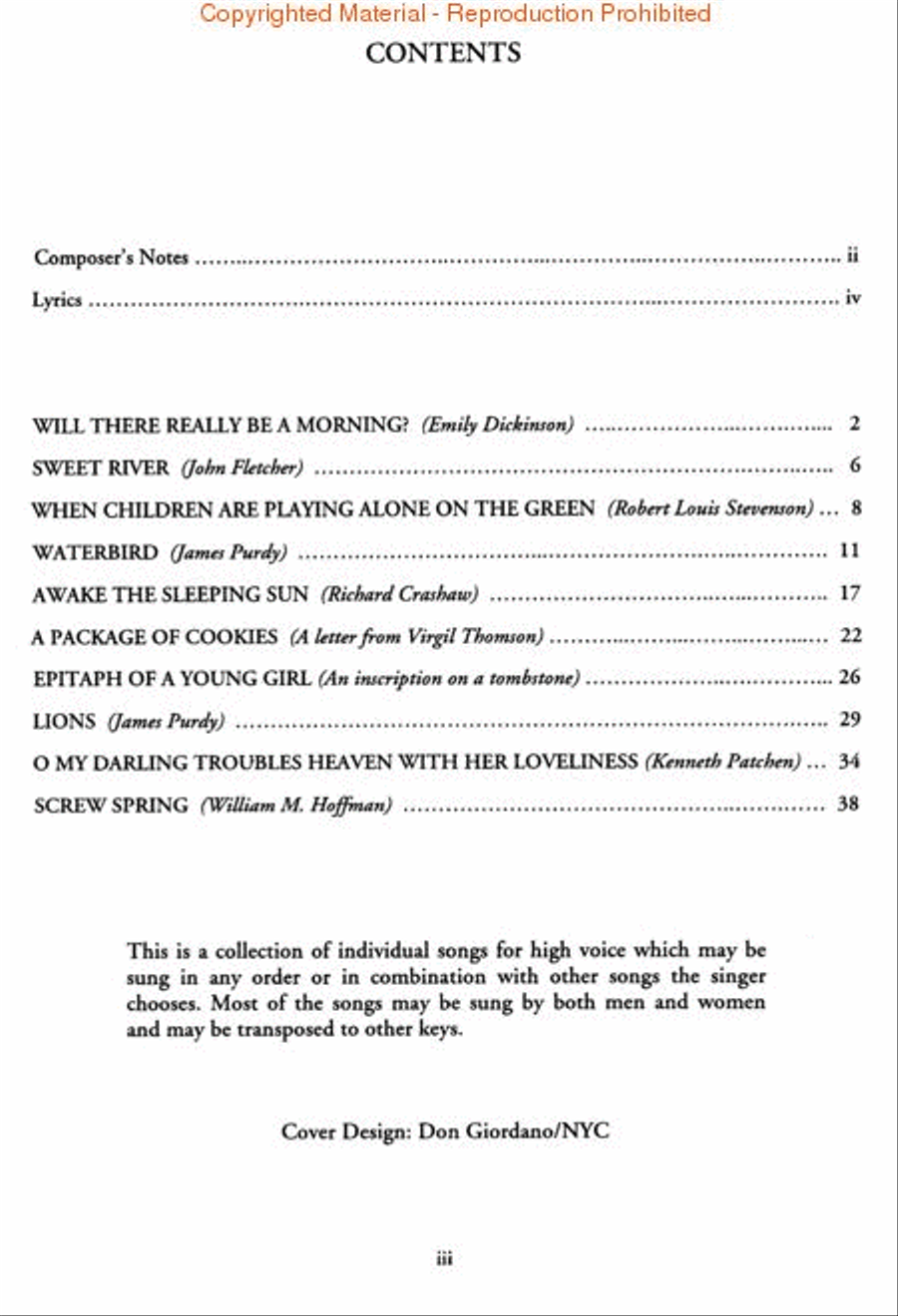 Richard Hundley – Ten Songs Voice scores gallery preview page 2
