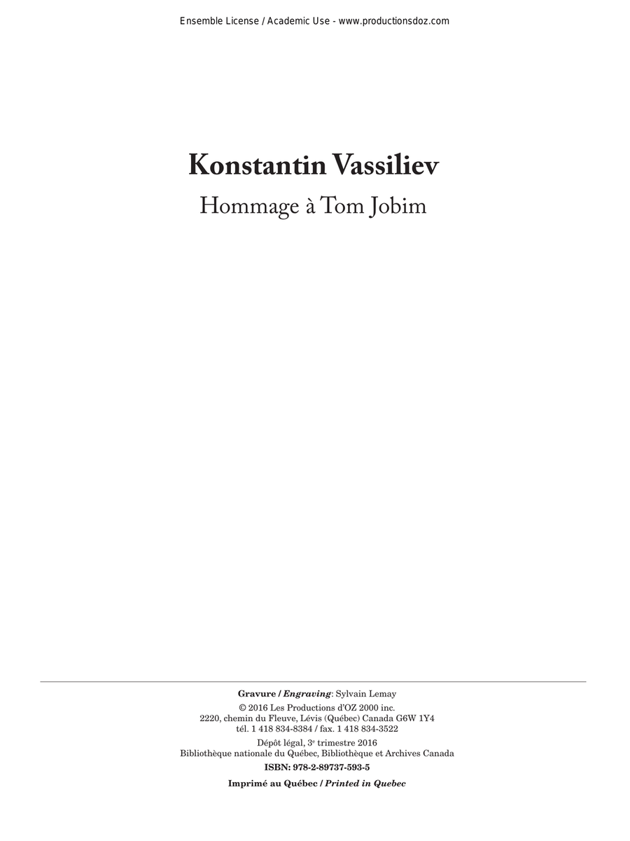 Hommage à Tom Jobim Classical Guitar scores gallery preview page 1
