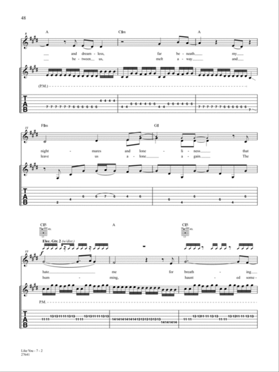 Like You Guitar Tablature scores gallery preview page 2