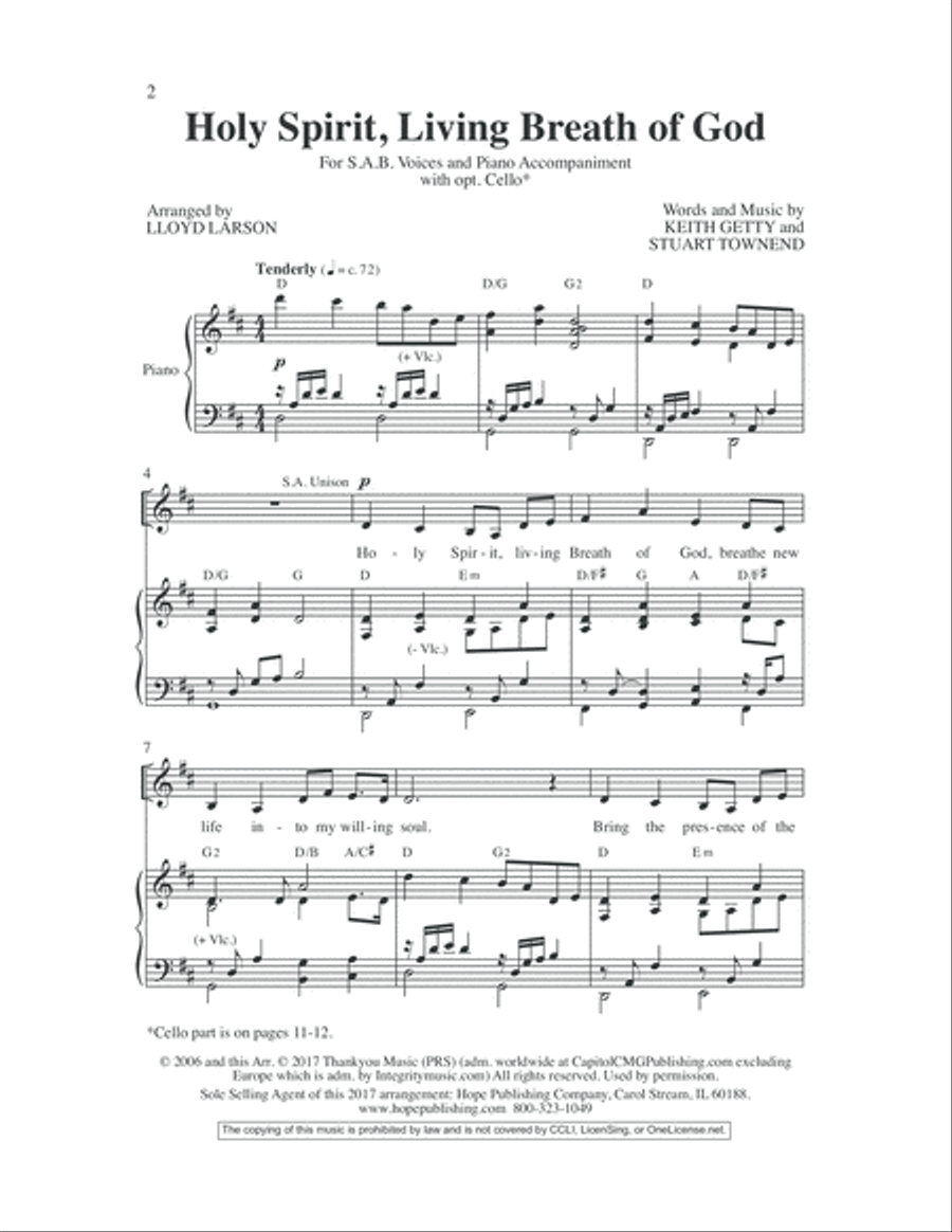 Holy Spirit, Living Breath of God 3-Part scores gallery preview page 2