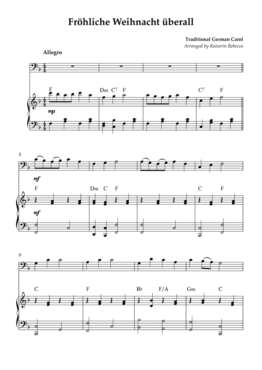 Fröhliche Weihnacht überall Bassoon scores gallery preview page 1