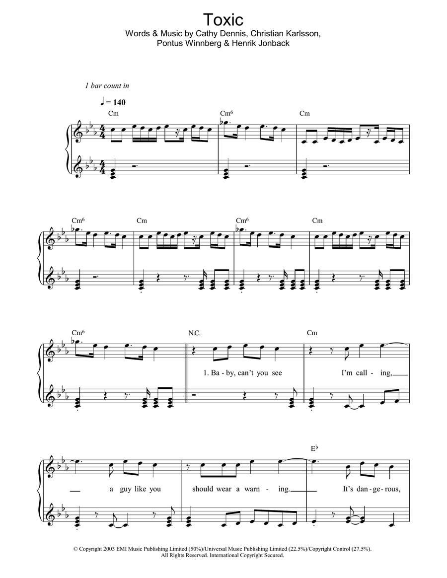 Toxic Acoustic Guitar scores gallery preview page 1