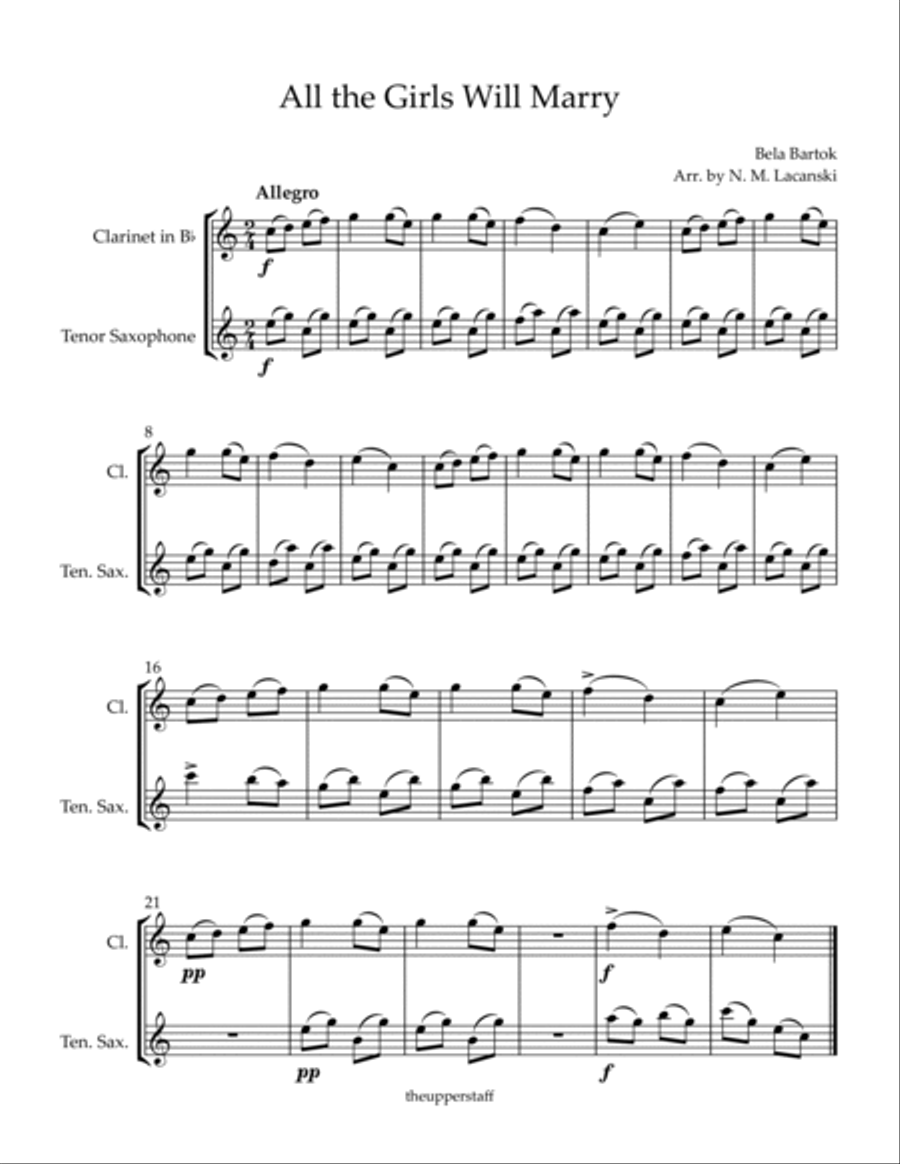 All the Girls Will Marry Woodwind Duet scores gallery preview page 2