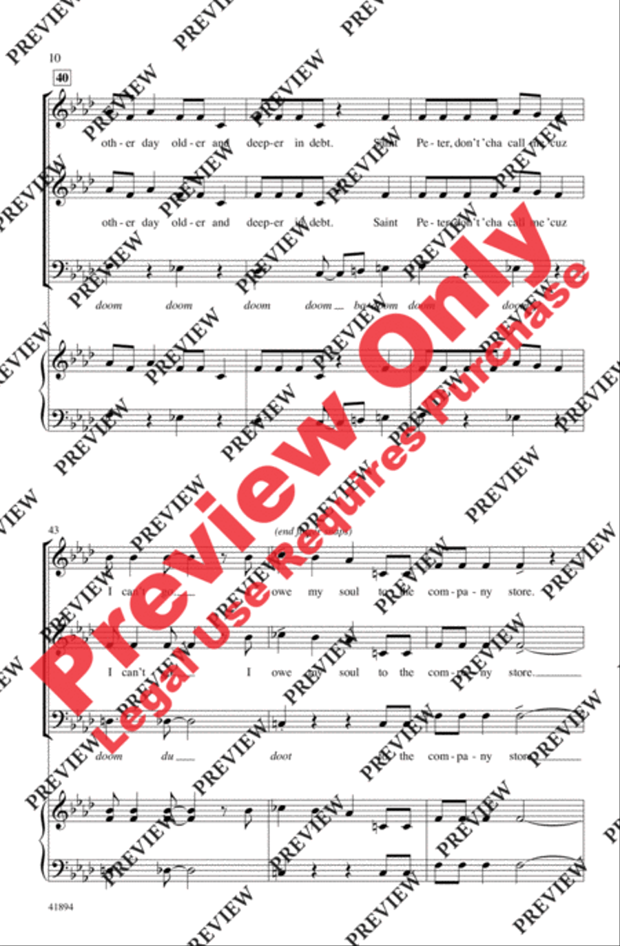 Sixteen Tons Sixteen Tons 3-Part scores gallery preview page 9