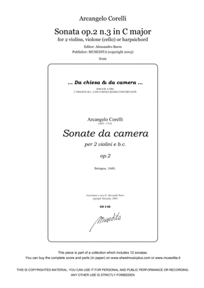 Book cover for Corelli, Sonata op.2 n.3 in C major