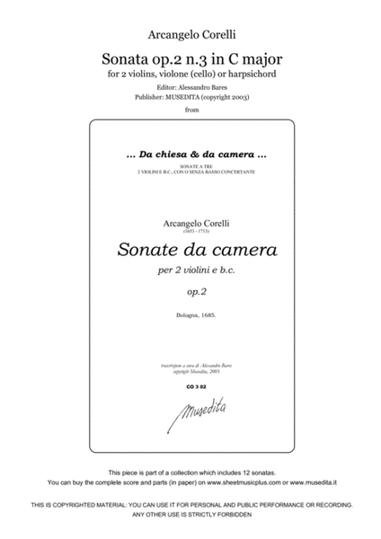 Corelli, Sonata op.2 n.3 in C major