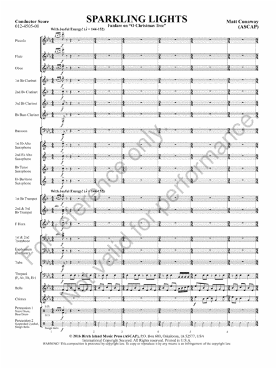 Sparkling Lights Concert Band scores gallery preview page 4