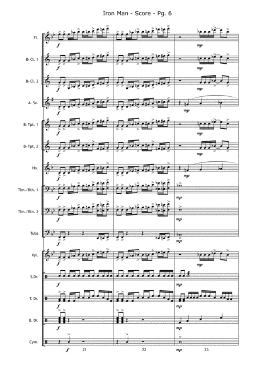 Iron Man Marching Band scores gallery preview page 7