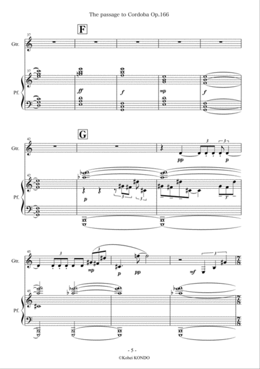The passage to Cordoba for guitar and piano Op.166