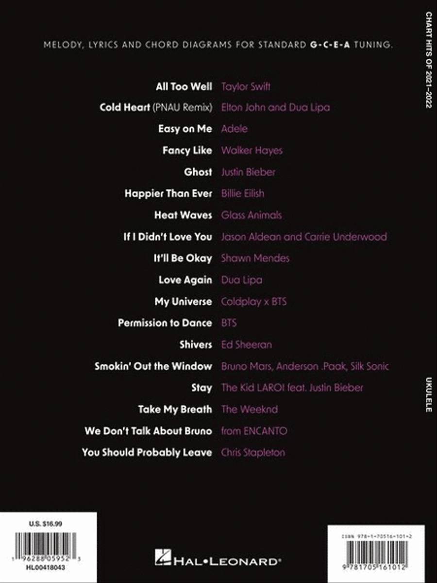Chart Hits of 2021-2022 Ukulele scores gallery preview page 7