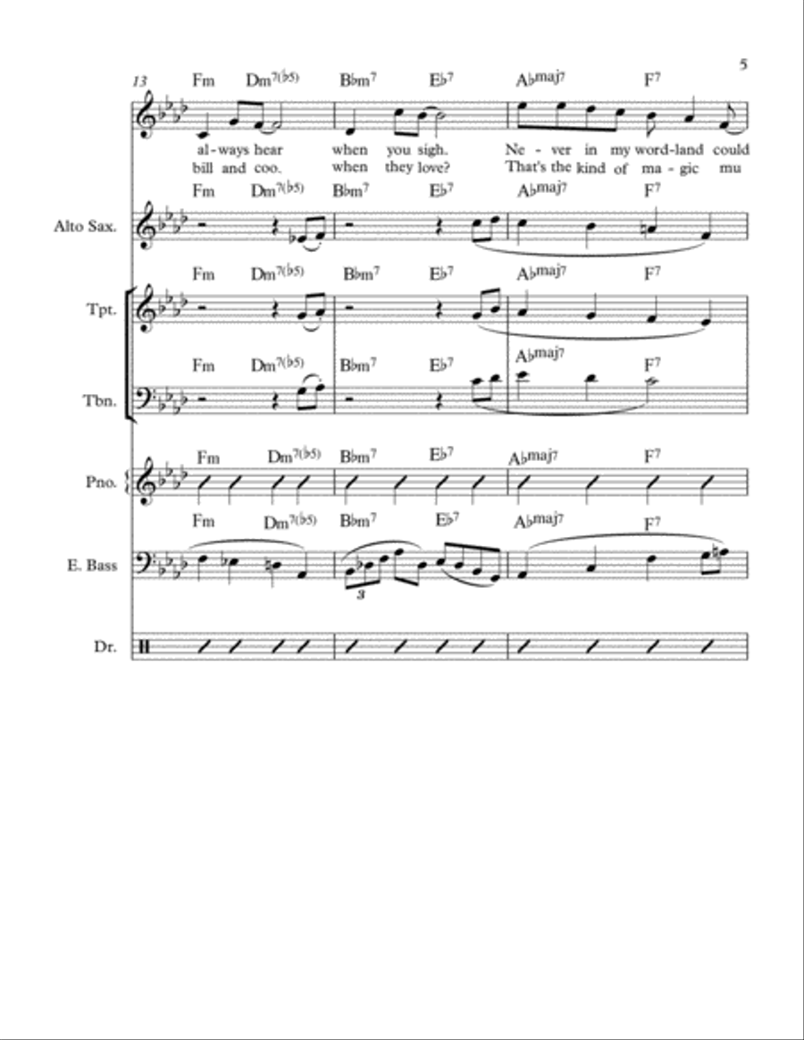 Lullaby Of Birdland Large Ensemble scores gallery preview page 5