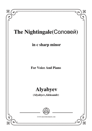 Book cover for Alyabyev-The Nightingale(Соловей) in c sharp minor, for Voice and Piano