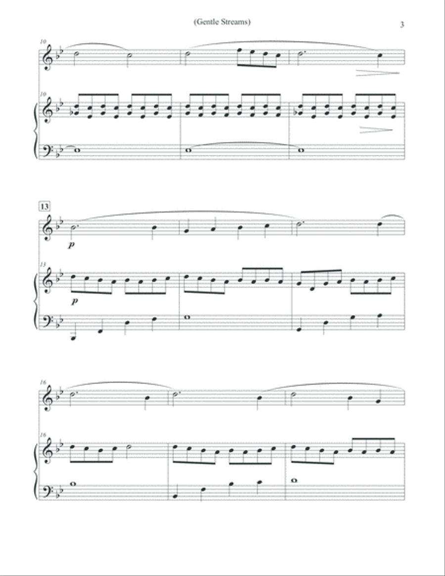 Gentle Streams - Flute & Piano Flute Solo scores gallery preview page 3