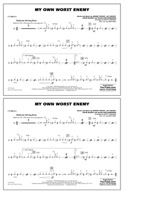 Book cover for My Own Worst Enemy (arr. Matt Conaway) - Cymbals