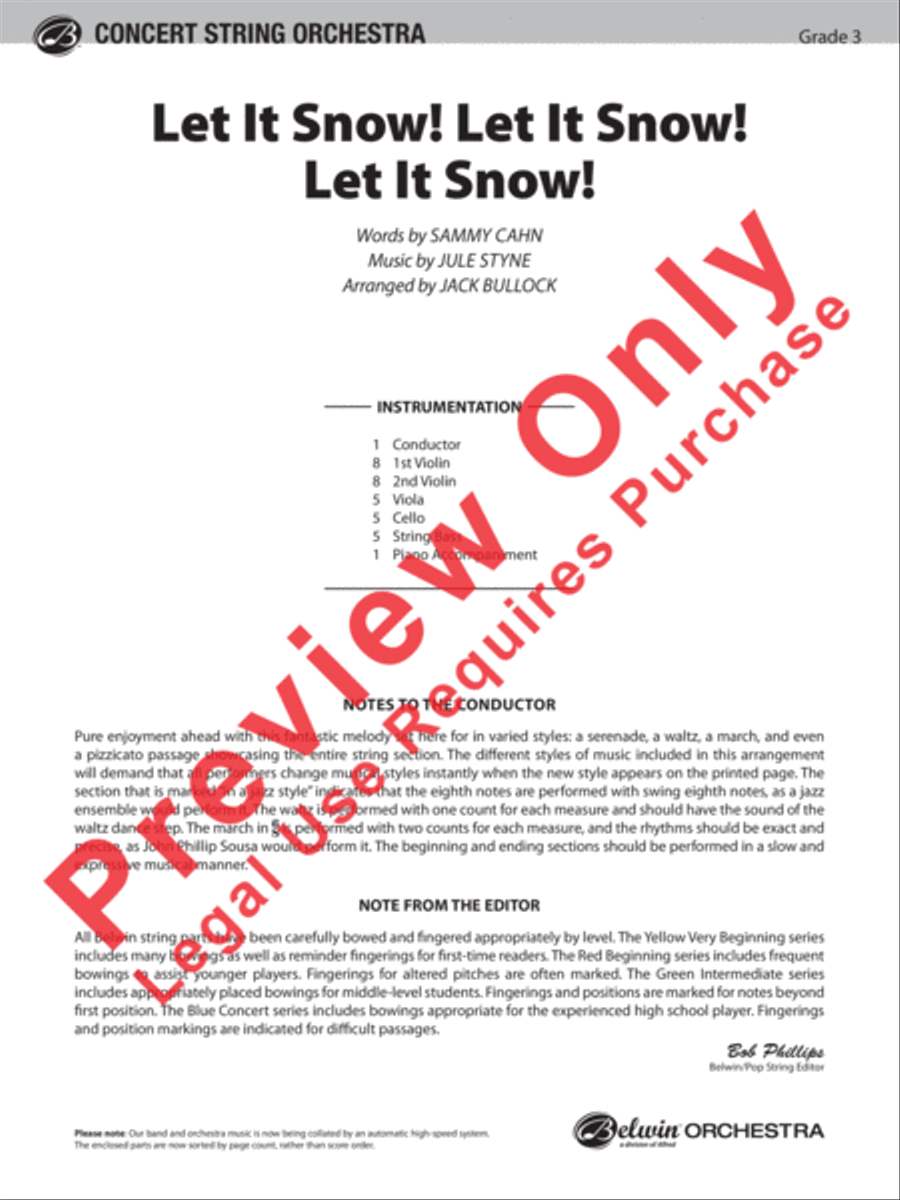 Let It Snow! Let It Snow! Let It Snow! String Orchestra scores gallery preview page 2
