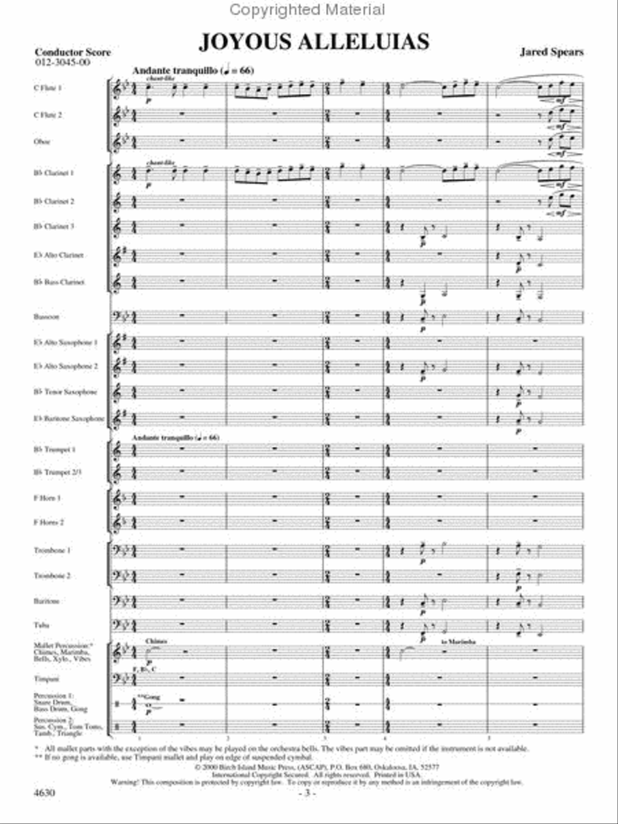 Joyous Alleluias Joyous Alleluias Concert Band scores gallery preview page 2