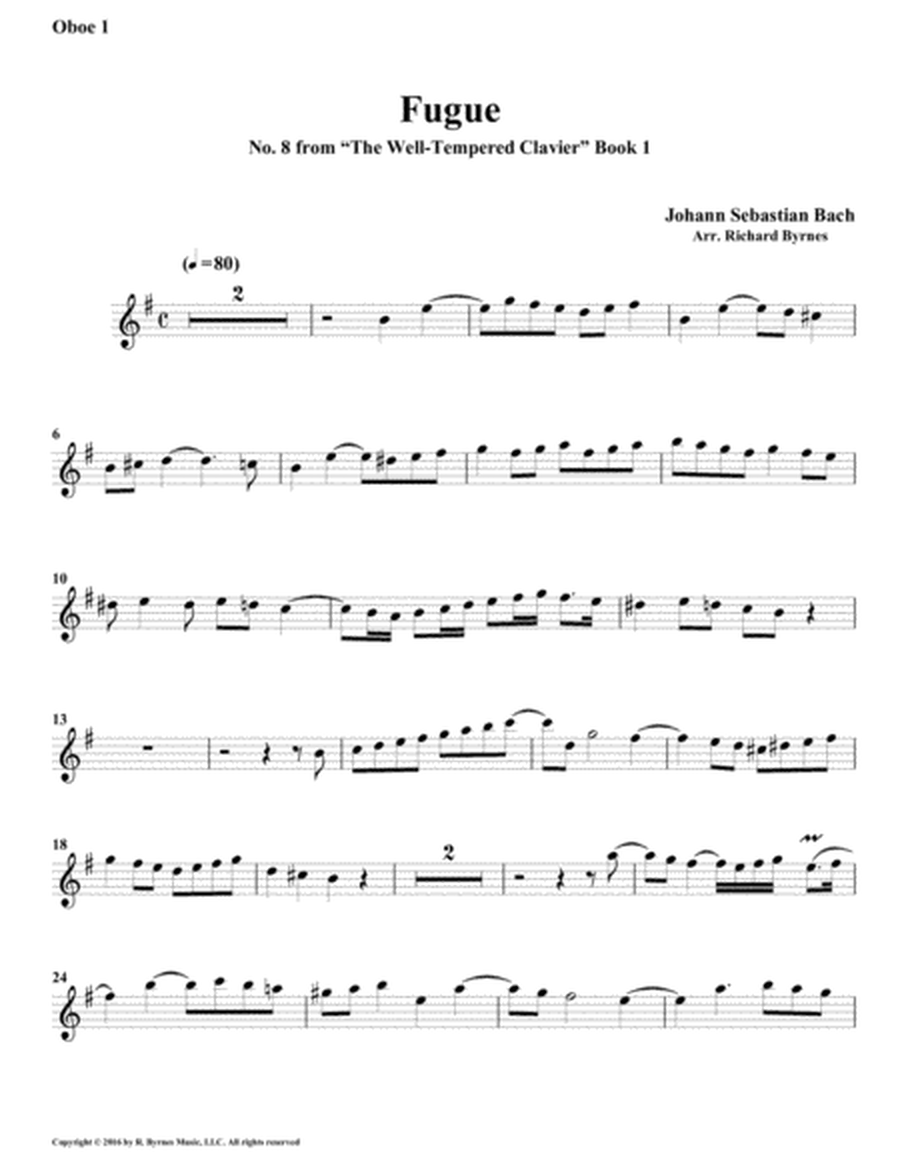 Fugue 08 from Well-Tempered Clavier, Book 1 (Double Reed Quintet) image number null