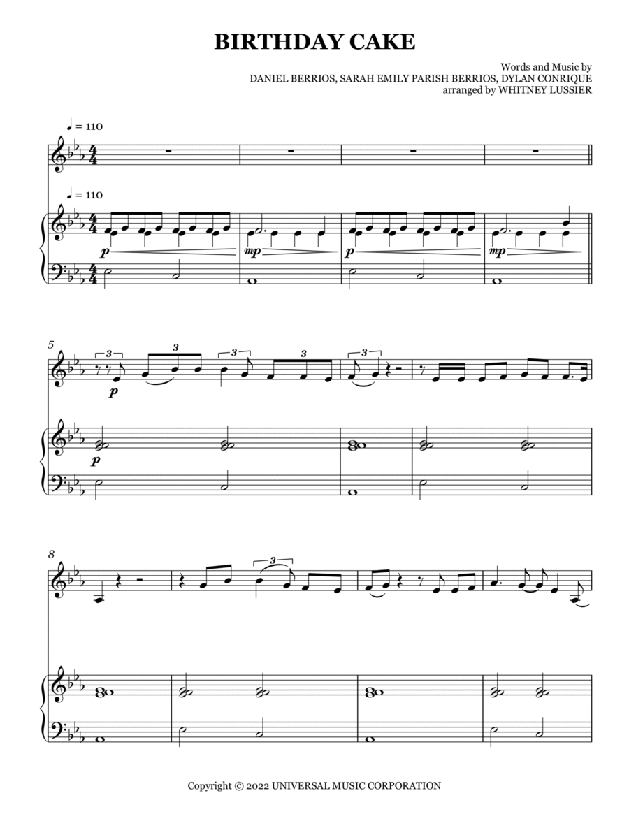 Birthday Cake Violin Solo scores gallery preview page 1