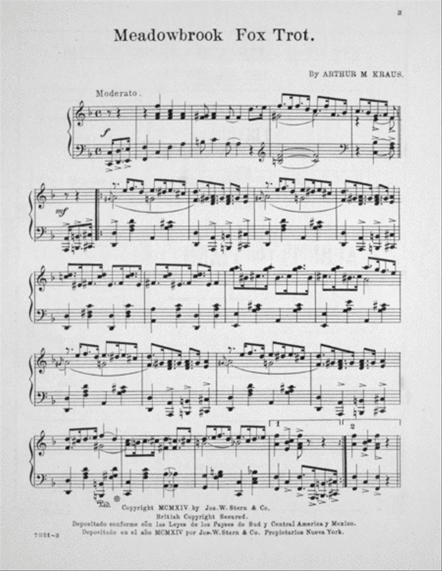 Meadowbrook Fox Trot Piano Solo scores gallery preview page 2
