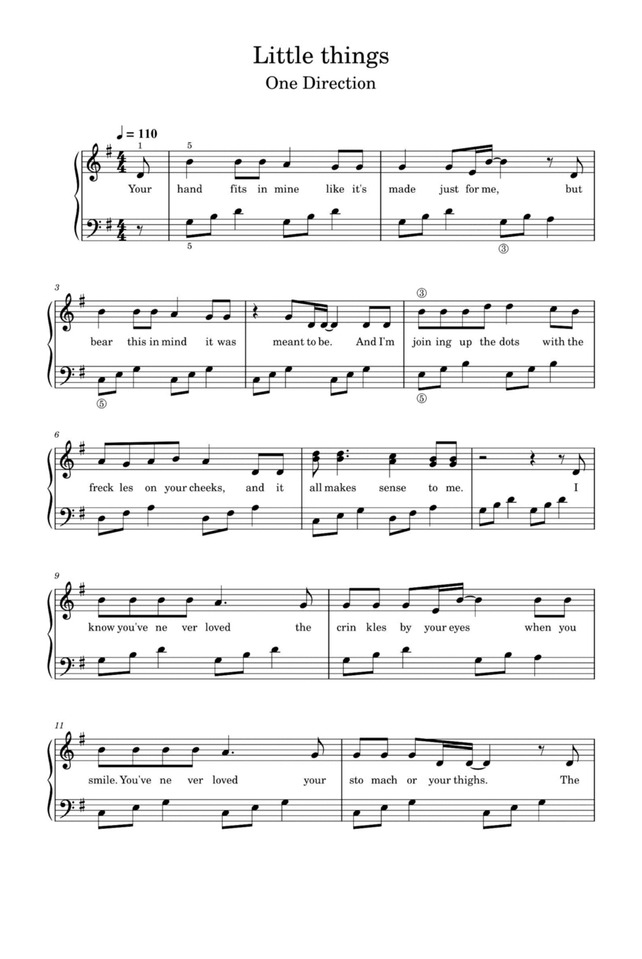 Little Things Little Things Piano Solo scores gallery preview page 1