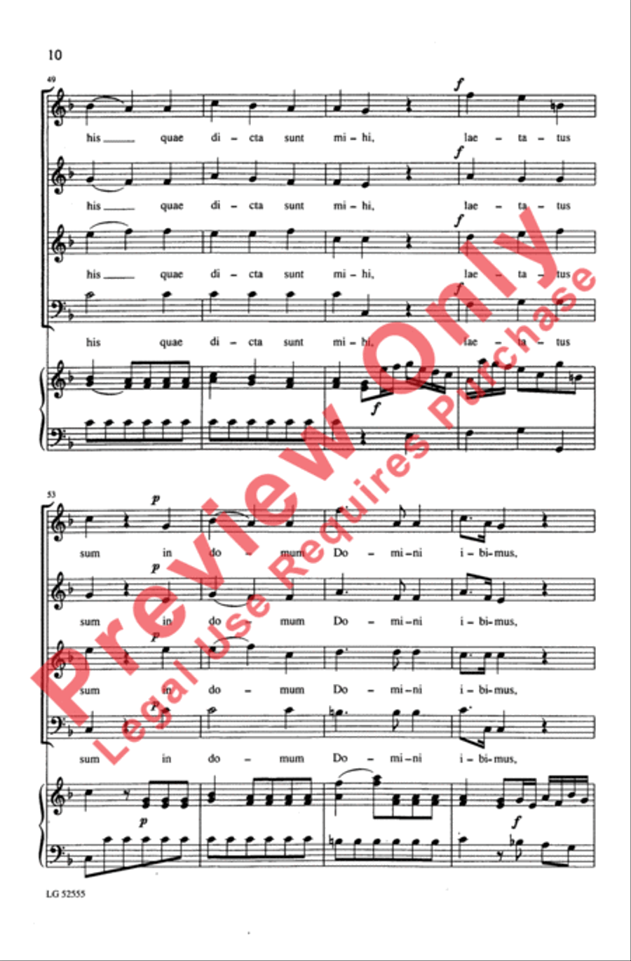 Laetatus Sum 4-Part scores gallery preview page 10