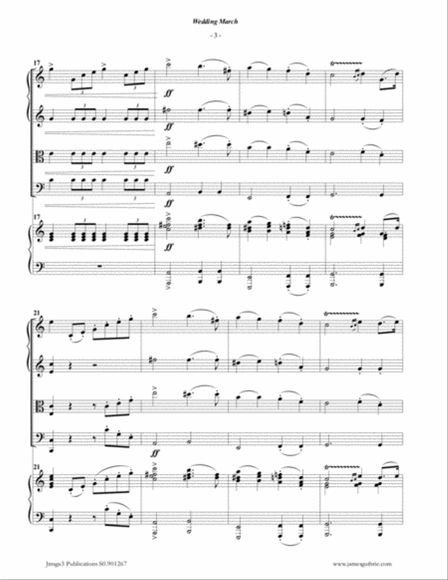 Mendelssohn: Wedding March for Piano Quintet Mendelssohn: Wedding March for Piano Quintet Piano Quintet scores gallery preview page 3