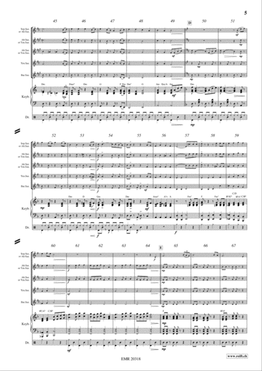 Pop Folk Suite Pop Folk Suite Saxophone Quintet scores gallery preview page 5