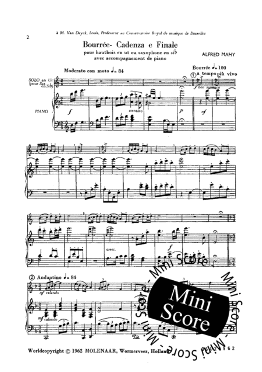 Bourree Cadenza e Finale Clarinet scores gallery preview page 4