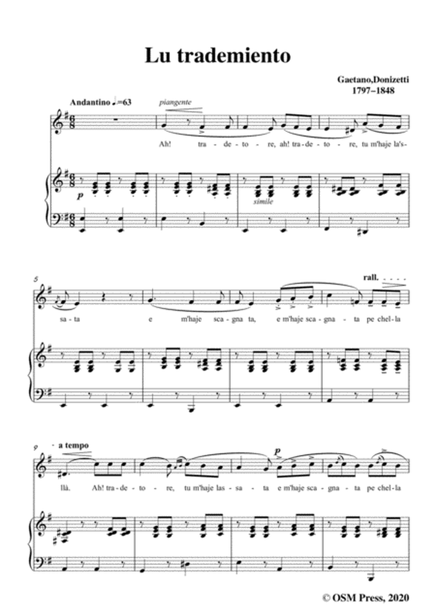 Donizetti-Lu trademiento,in e minor,for Voice and Piano