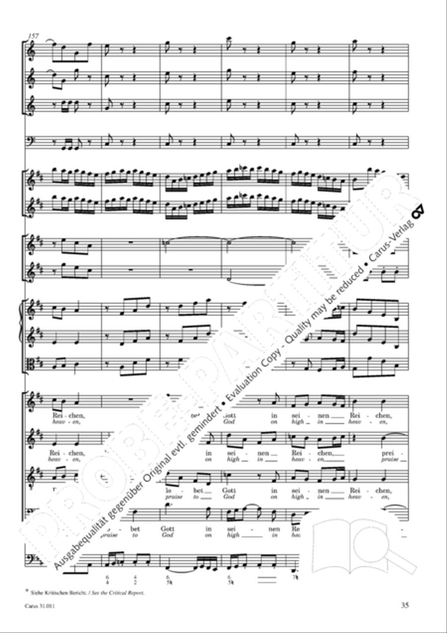 Lobet Gott in seinen Reichen (Himmelfahrtsoratorium) 4-Part scores gallery preview page 36