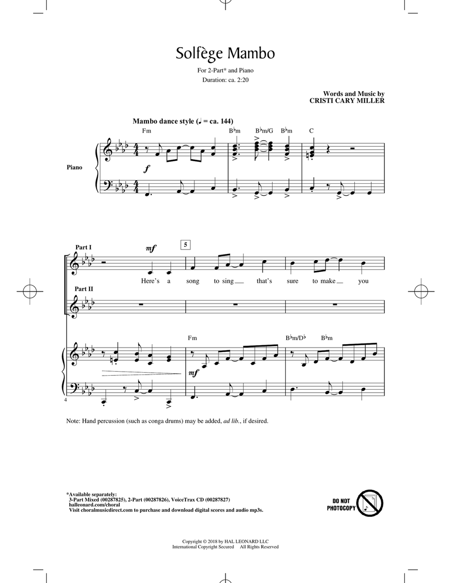 Solfege Mambo Solfege Mambo 2-Part scores gallery preview page 1
