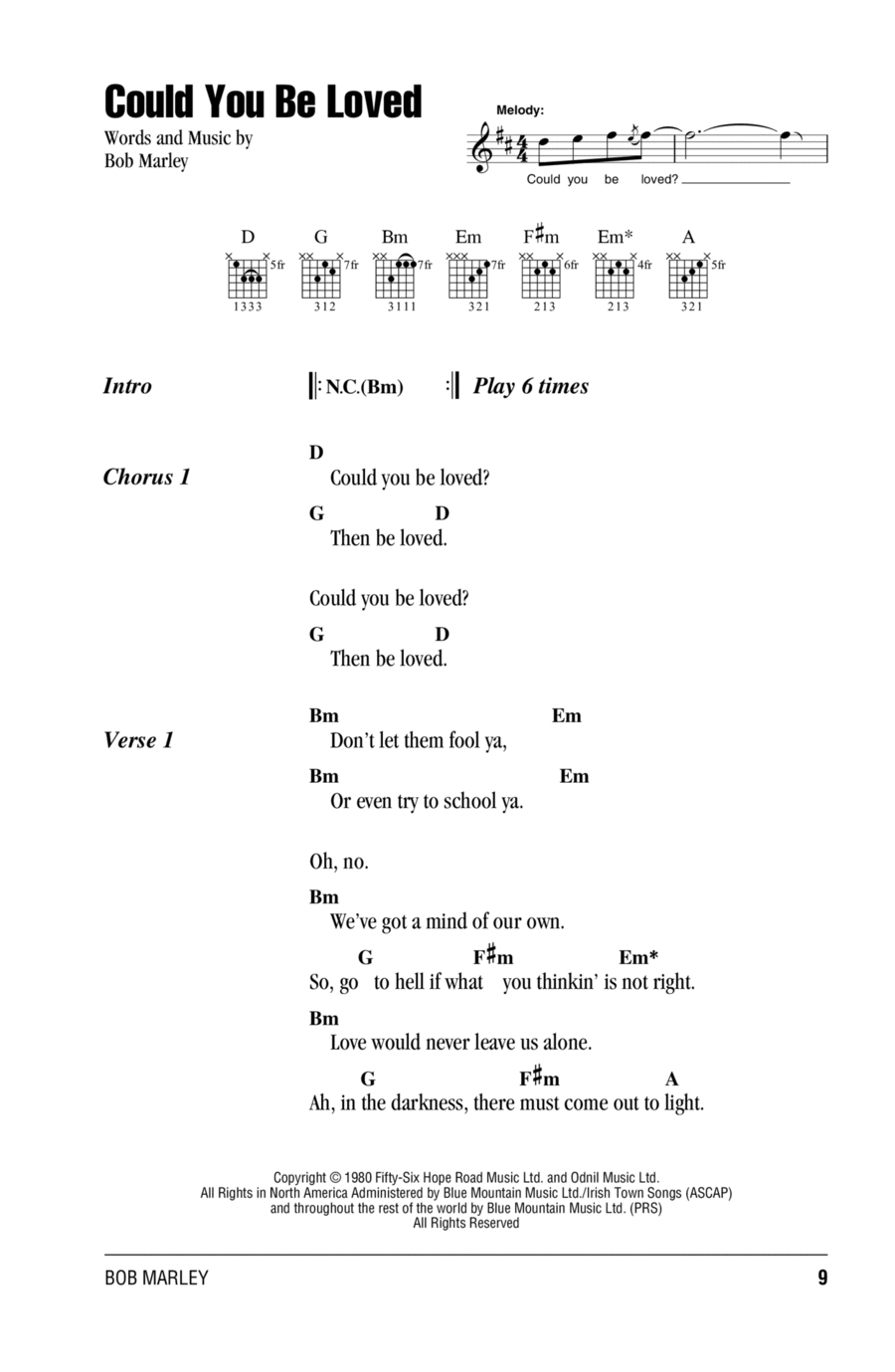 Could You Be Loved Could You Be Loved Acoustic Guitar scores gallery preview page 1