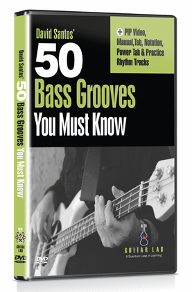 Book cover for 50 Bass Grooves You Must Know DVD