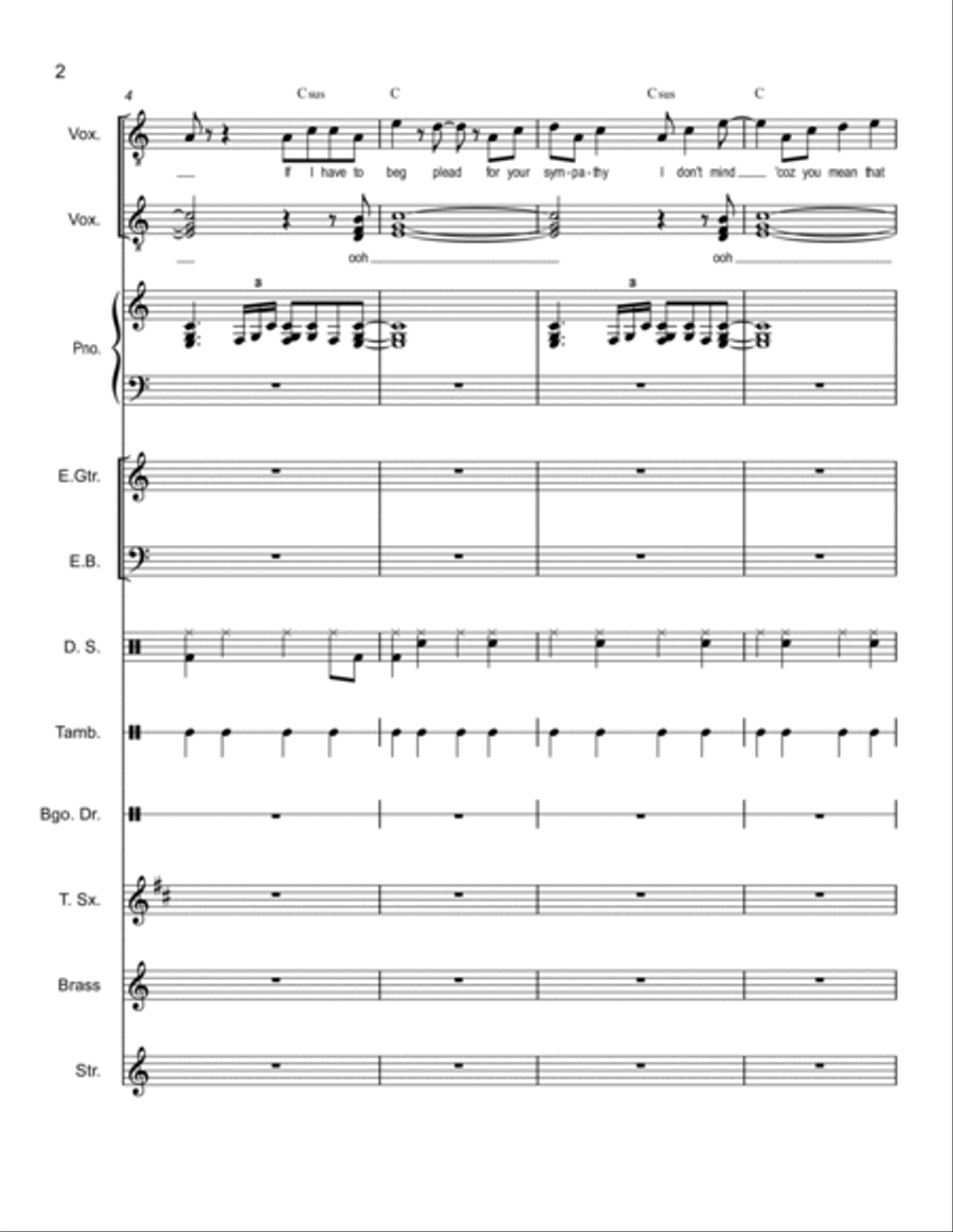 Ain't Too Proud To Beg Choir scores gallery preview page 2
