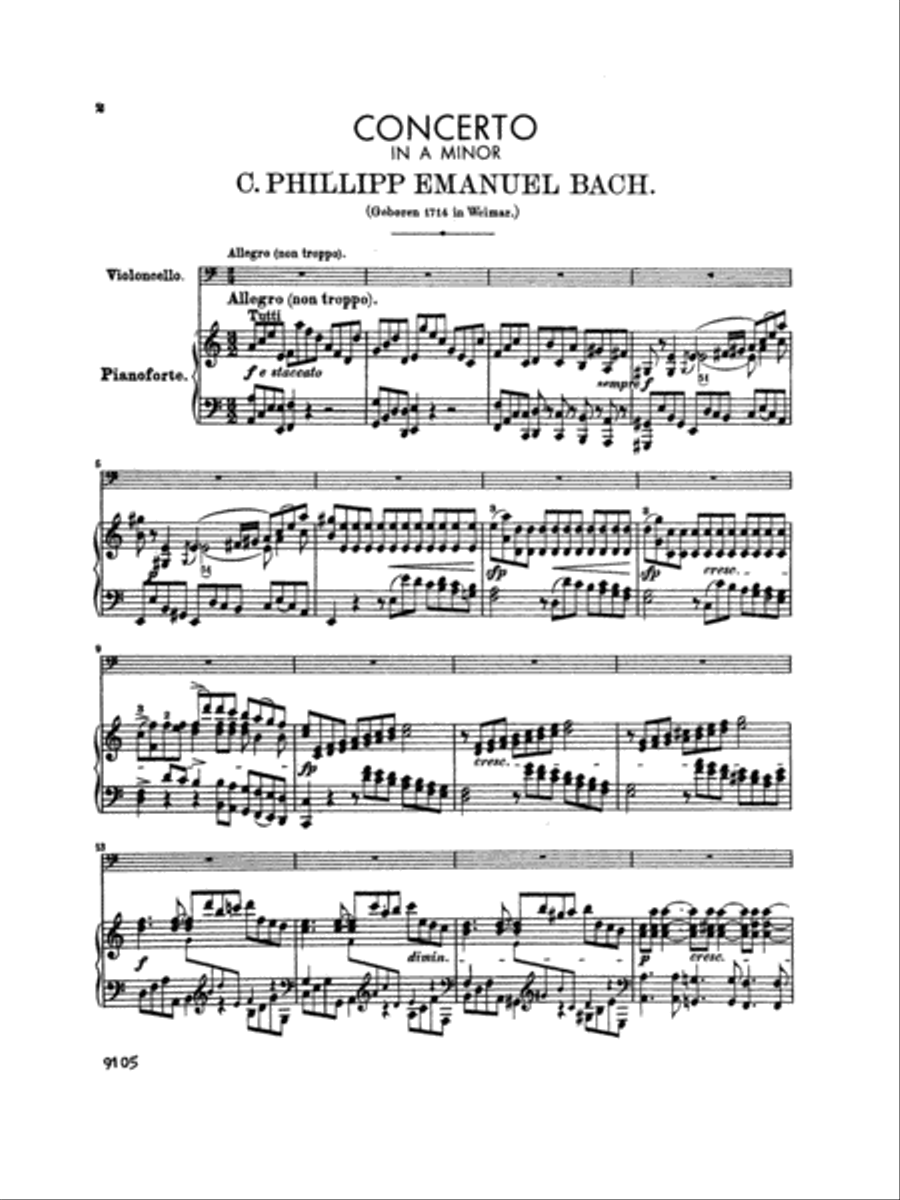Cello Concerto in A Minor Small Ensemble scores gallery preview page 3