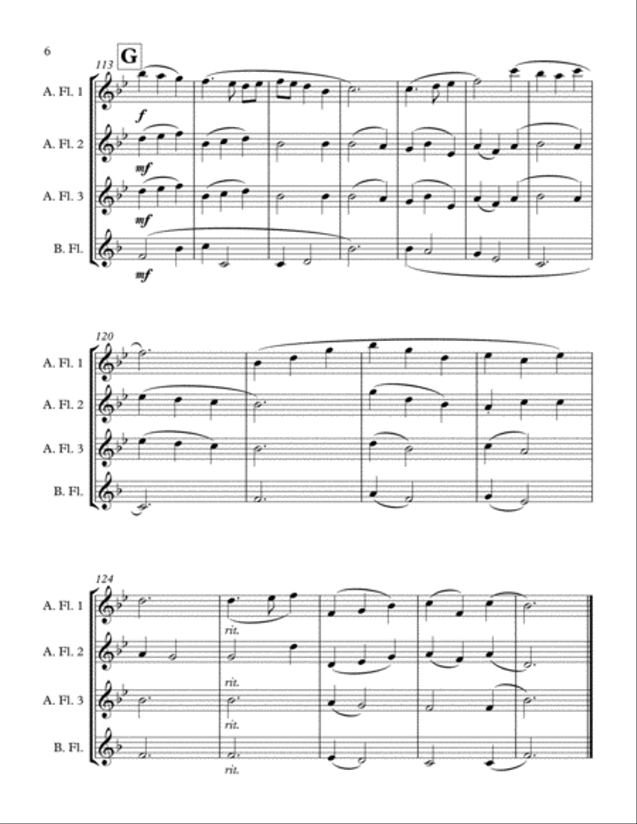 A Prayer - Quartet for Low Flutes Flute Quartet scores gallery preview page 6