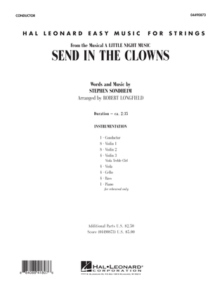 Book cover for Send in the Clowns (from A Little Night Music) (arr Robert Longfield) - Full Score