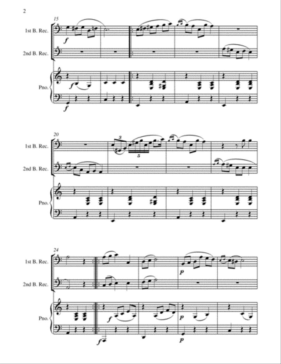 Waltz in A Minor (Chopin) - 2 Bass Recorders and Piano - Chamber music Woodwind Duet scores gallery preview page 6