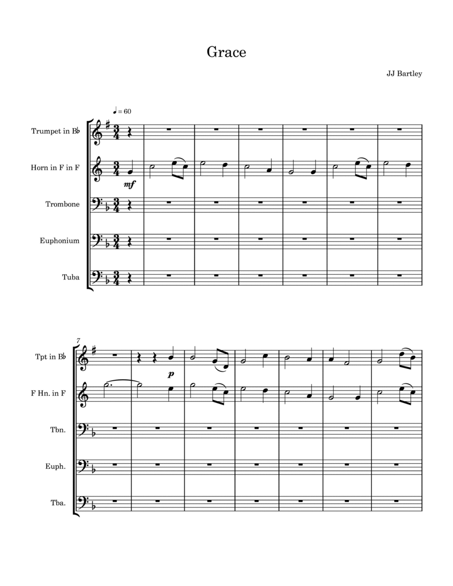 Grace Grace Brass Ensemble scores gallery preview page 1