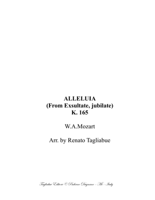 Book cover for ALLELUIA - (From Exsultate, Jubilate) K 165 Arr. for String Quartet and Piano (Soprano lyrics ad lib