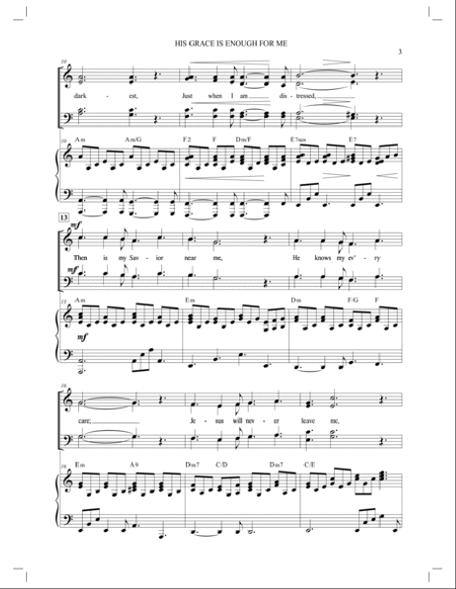 His Grace Is Enough For Me 4-Part scores gallery preview page 3