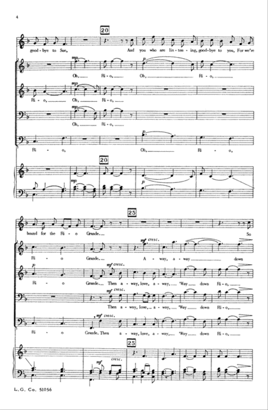Bound for the Rio Grande Men's Choir scores gallery preview page 11